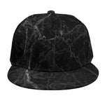 Black Grey Dark Marble Print Snapback Cap