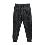 Black Grey Dark Marble Print Sweatpants