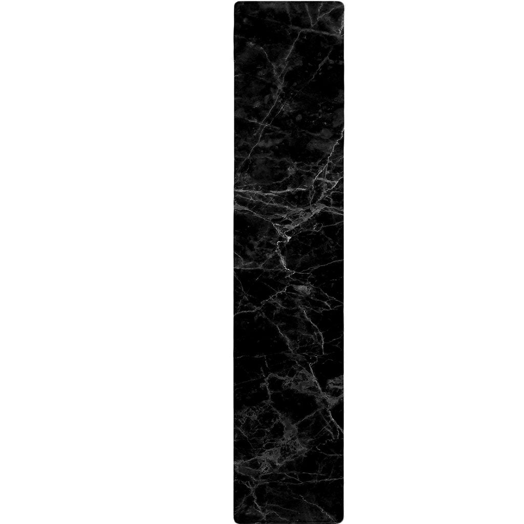 Black Grey Dark Marble Print Table Runner