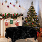 Black Grey Dark Marble Print Tablecloth