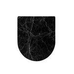 Black Grey Dark Marble Print Toilet Lid Cover