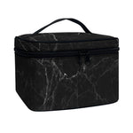 Black Grey Dark Marble Print Travel Makeup Bag
