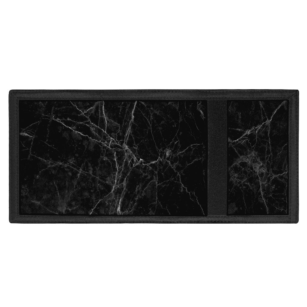 Black Grey Dark Marble Print Trifold Wallet
