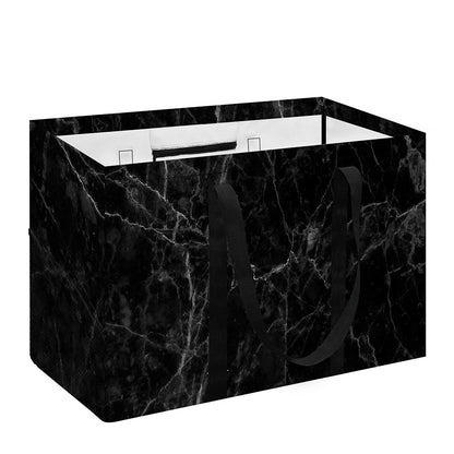Black Grey Dark Marble Print Utility Tote Bag
