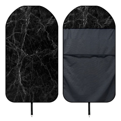 Black Grey Dark Marble Print Waterproof Car Seat Cover