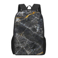 Black Grey Marble Print 17 Inch Backpack