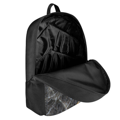 Black Grey Marble Print 17 Inch Backpack