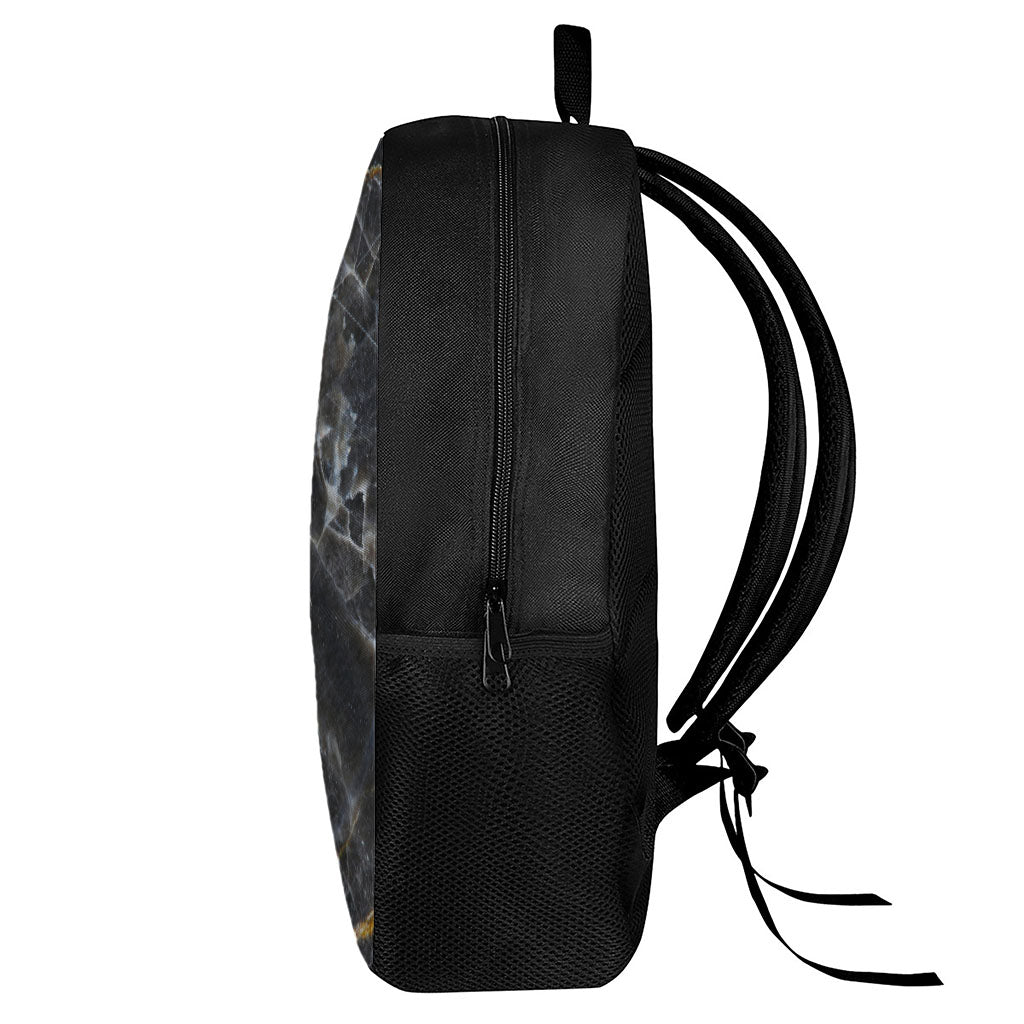 Black Grey Marble Print 17 Inch Backpack