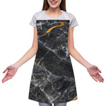 Black Grey Marble Print Adjustable Apron