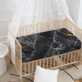 Black Grey Marble Print Baby Crib Sheet