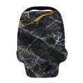 Black Grey Marble Print Baby Seat Cover