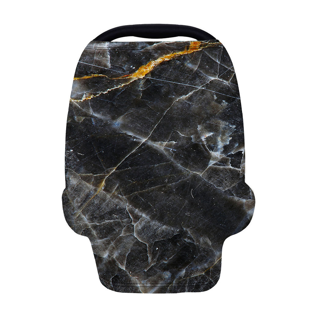 Black Grey Marble Print Baby Seat Cover