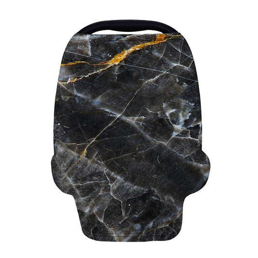 Black Grey Marble Print Baby Seat Cover