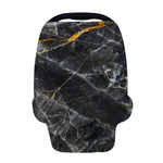 Black Grey Marble Print Baby Seat Cover