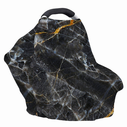 Black Grey Marble Print Baby Seat Cover