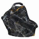 Black Grey Marble Print Baby Seat Cover