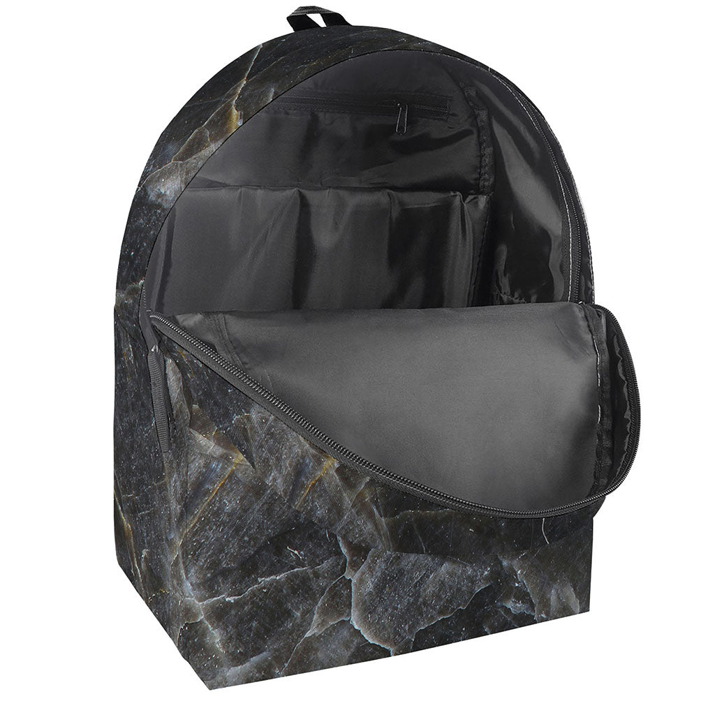 Black Grey Marble Print Backpack