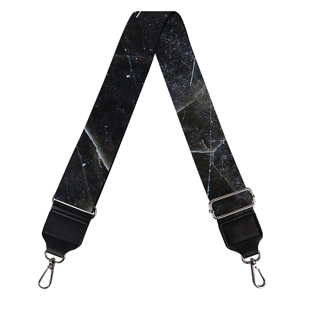Black Grey Marble Print Bag Strap