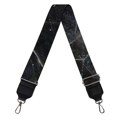 Black Grey Marble Print Bag Strap
