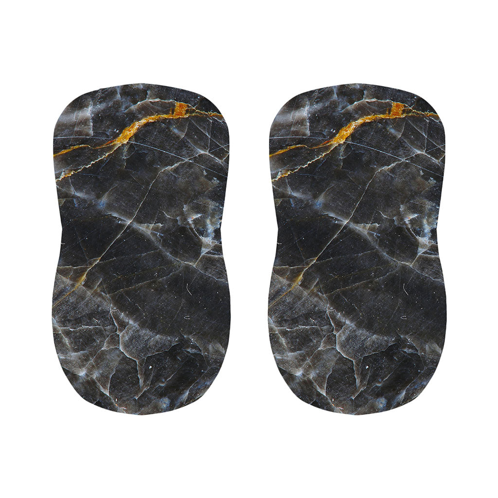 Black Grey Marble Print Bar Stool Covers