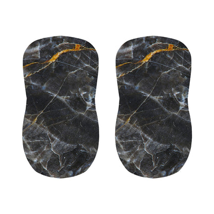 Black Grey Marble Print Bar Stool Covers