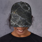 Black Grey Marble Print Baseball Cap