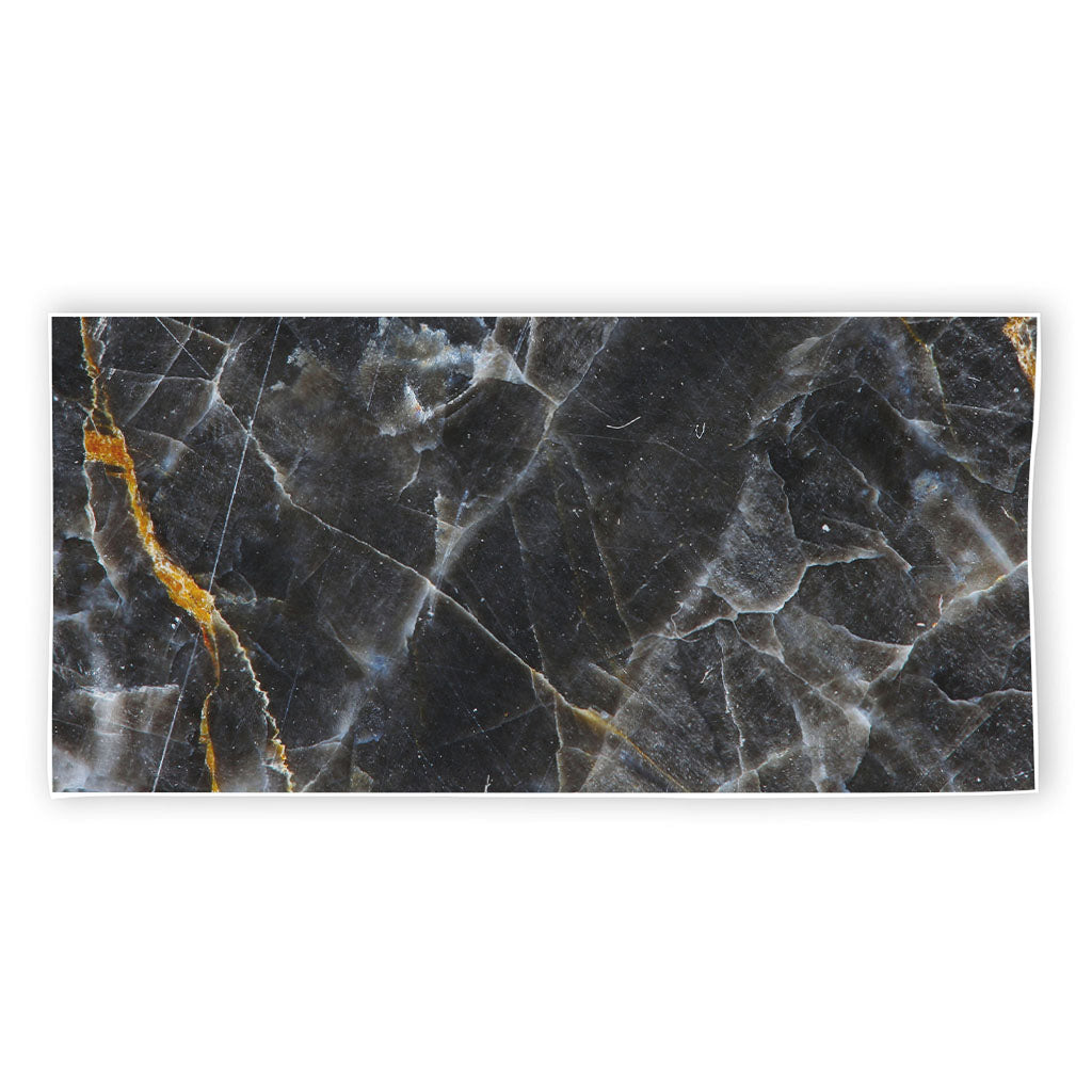 Black Grey Marble Print Beach Towel