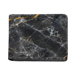 Black Grey Marble Print Bifold Wallet