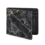 Black Grey Marble Print Bifold Wallet