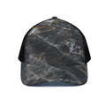 Black Grey Marble Print Black Mesh Trucker Hat