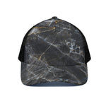 Black Grey Marble Print Black Mesh Trucker Cap