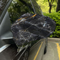 Black Grey Marble Print Car Side Mirror Covers