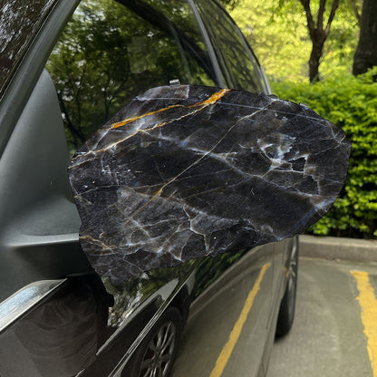 Black Grey Marble Print Car Side Mirror Covers