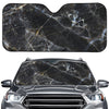 Black Grey Marble Print Car Windshield Sun Shade