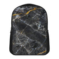 Black Grey Marble Print Casual Backpack