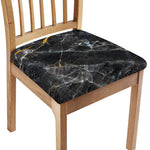 Black Grey Marble Print Chair Cushion Cover