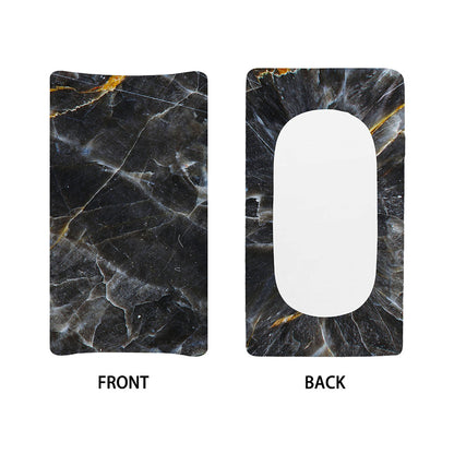 Black Grey Marble Print Changing Pad Cover