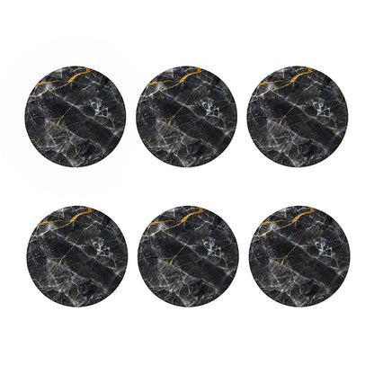 Black Grey Marble Print Coaster Set