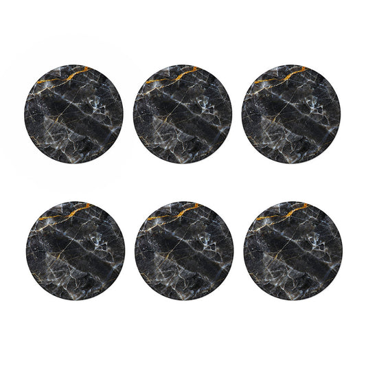 Black Grey Marble Print Coaster Set