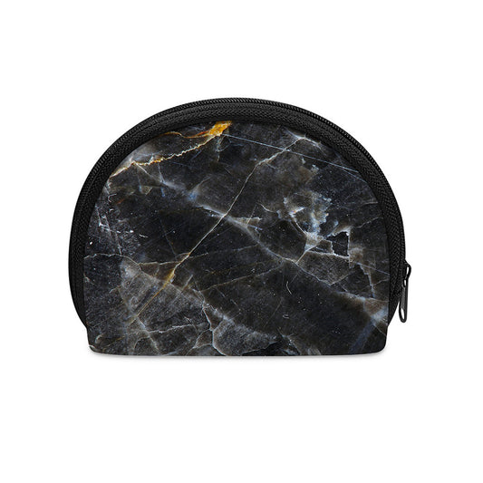 Black Grey Marble Print Coin Purse