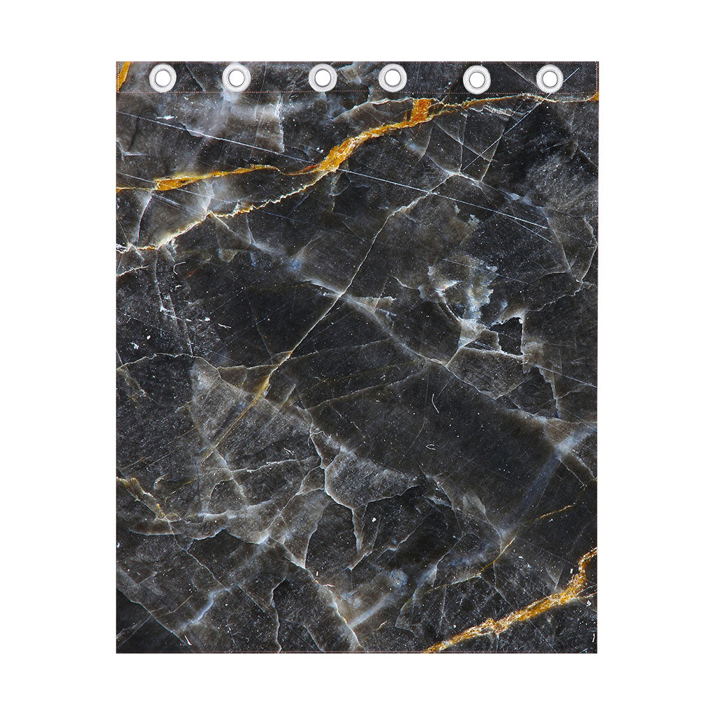 Black Grey Marble Print Curtain
