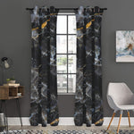 Black Grey Marble Print Curtain