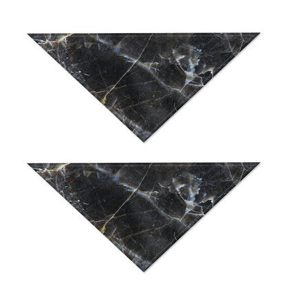 Black Grey Marble Print Dog Bandana