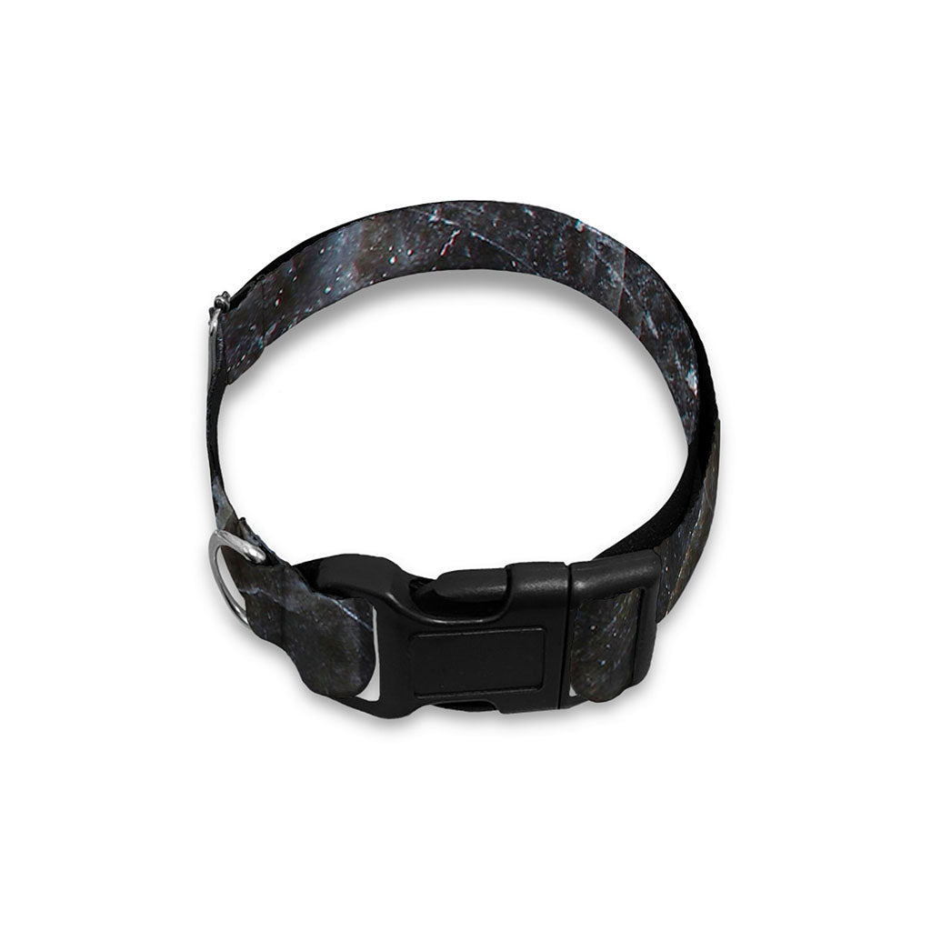 Black Grey Marble Print Dog Collar
