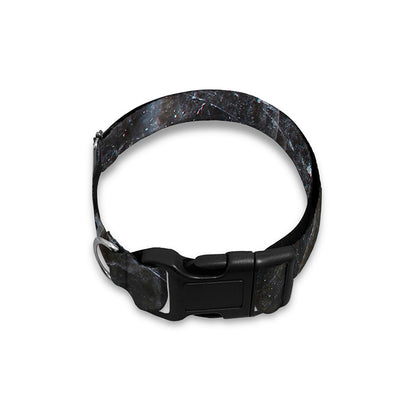Black Grey Marble Print Dog Collar