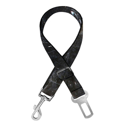 Black Grey Marble Print Dog Seat Belt