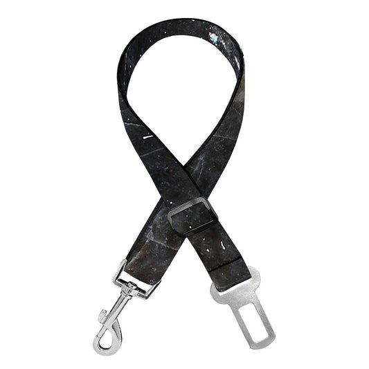 Black Grey Marble Print Dog Seat Belt