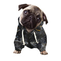 Black Grey Marble Print Dog Zip Up Hoodie