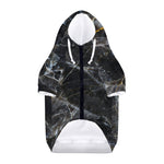 Black Grey Marble Print Dog Zip Up Hoodie