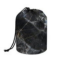 Black Grey Marble Print Drawstring Makeup Bag